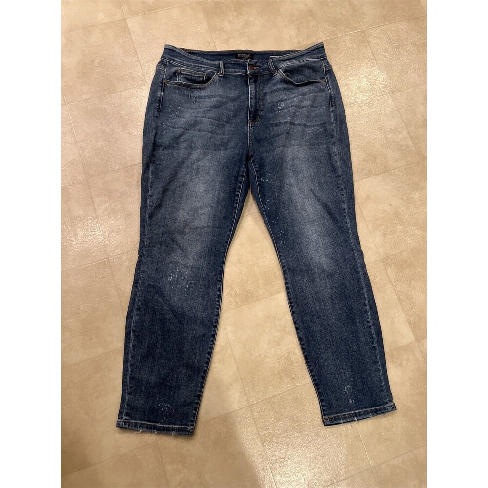 Judy Blue Jeans Womens 20W High Rise Straight Medium Wash Stretch Denim